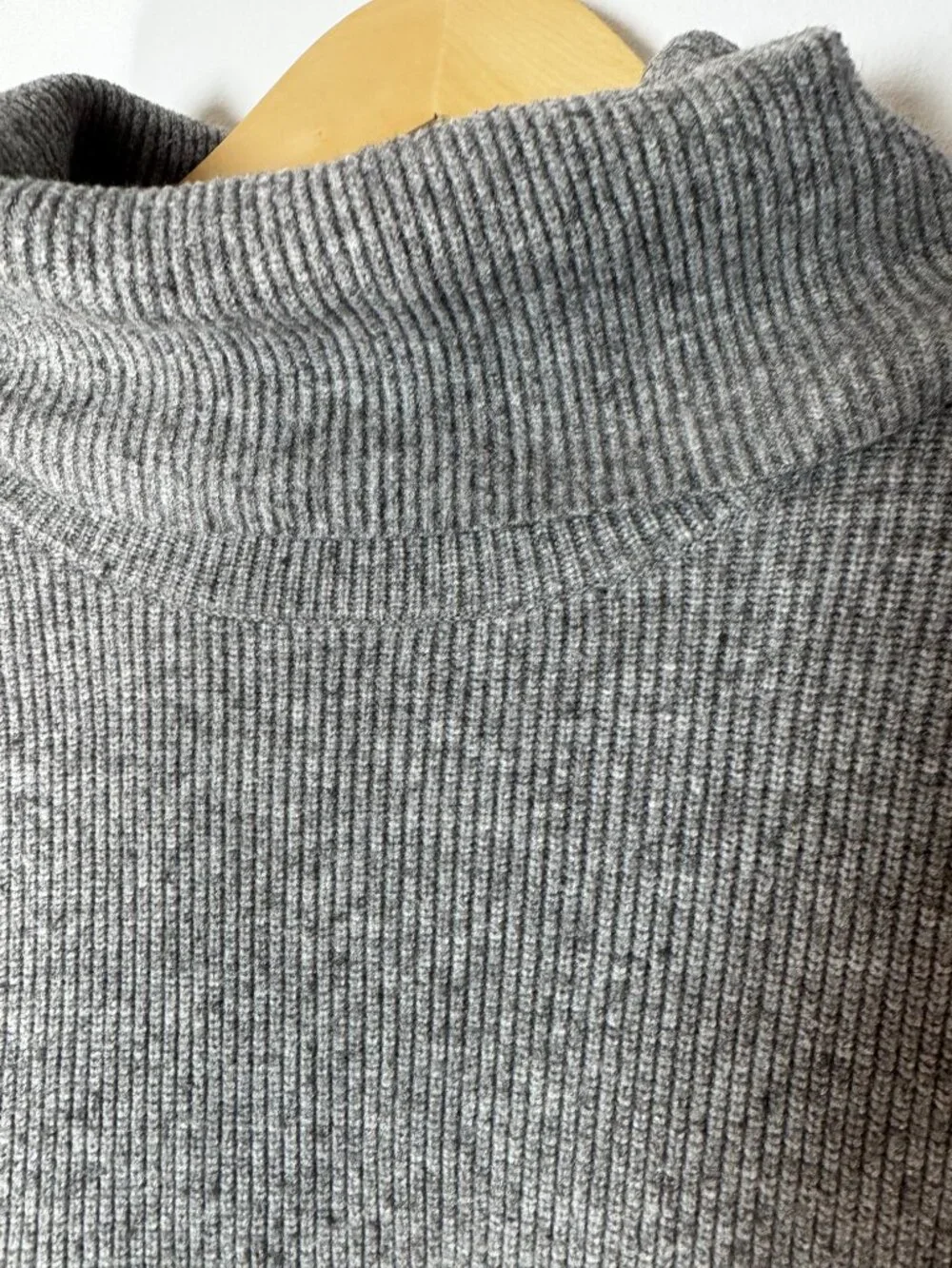 Free People Light Gray Oversized Ribbed Turtleneck Pullover Sweater Knit - S